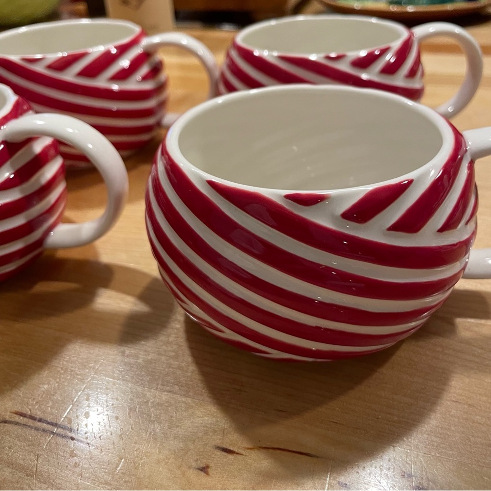 Starbucks mugs 12 ounces microwave and dishwasher safe. This is for a set of 4.